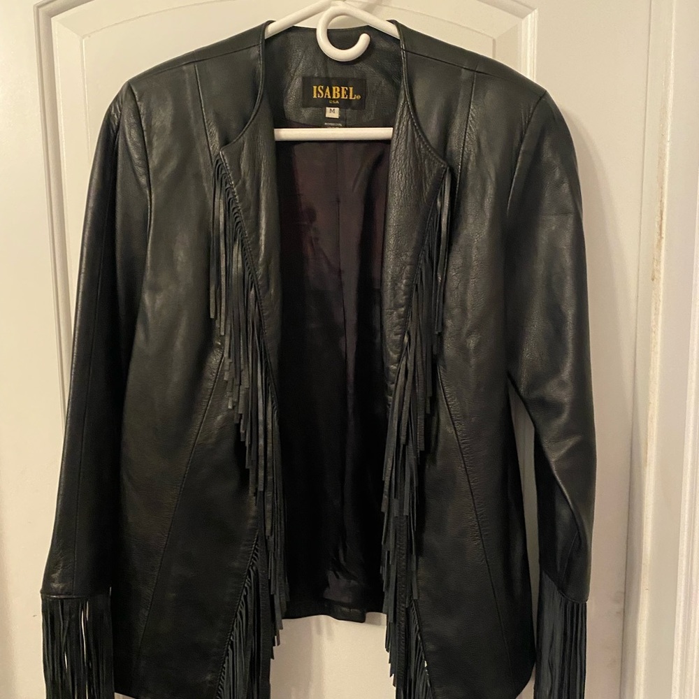 Isabel black genuine leather jacket